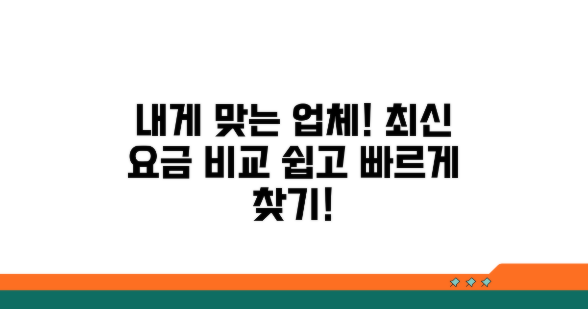 내게 맞는 업체 찾기, 최신 요금 정리