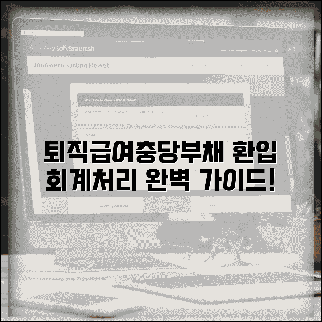 퇴직급여충당부채 회계처리 환입 | 퇴직급여충당부채 완벽 회계 가이드