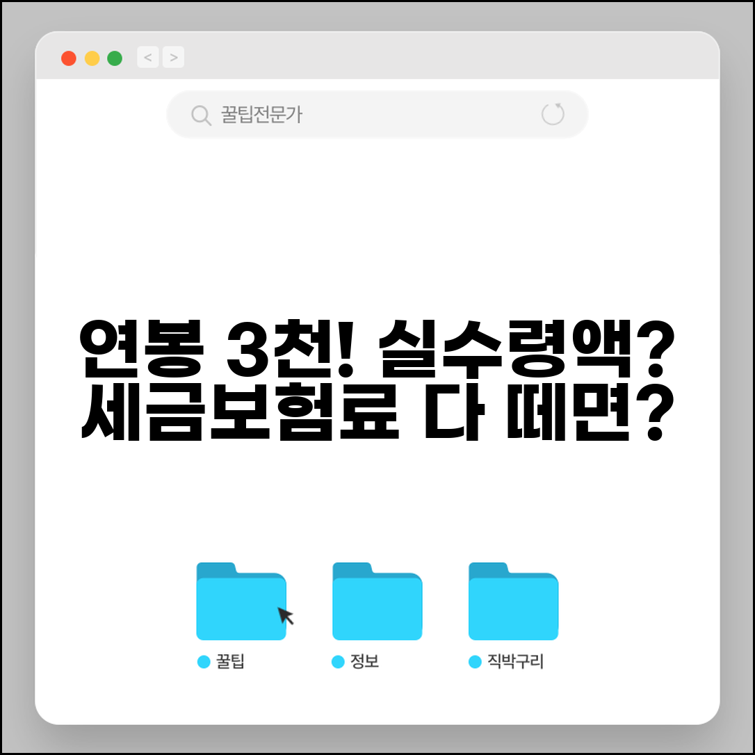연봉 3000만원 직장인 세금 얼마나 나올까 | 소득세 계산 | 4대보험료 | 실수령액 | 절세 방법