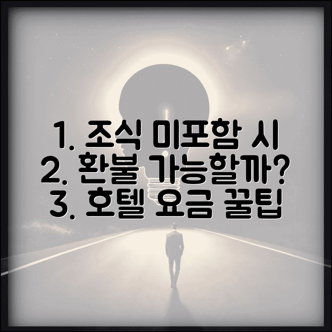 호텔 조식 안먹으면 돈 빼주나요 | 호텔 조식 | 포함 요금 | 환불