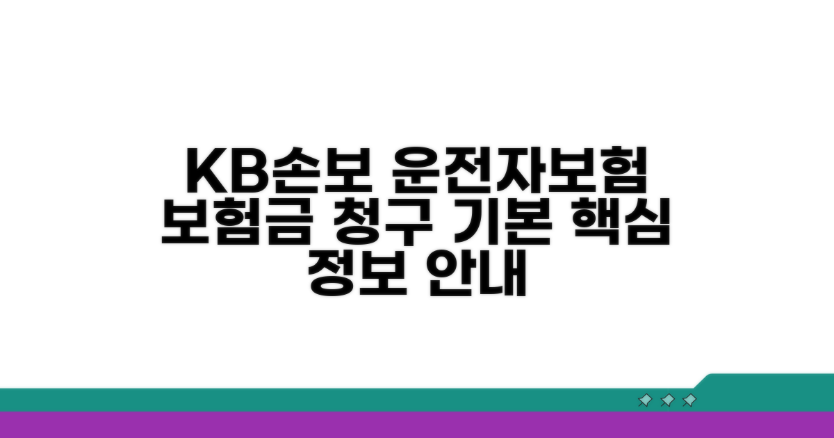 KB손해보험 운전자보험 청구서 기본 정보