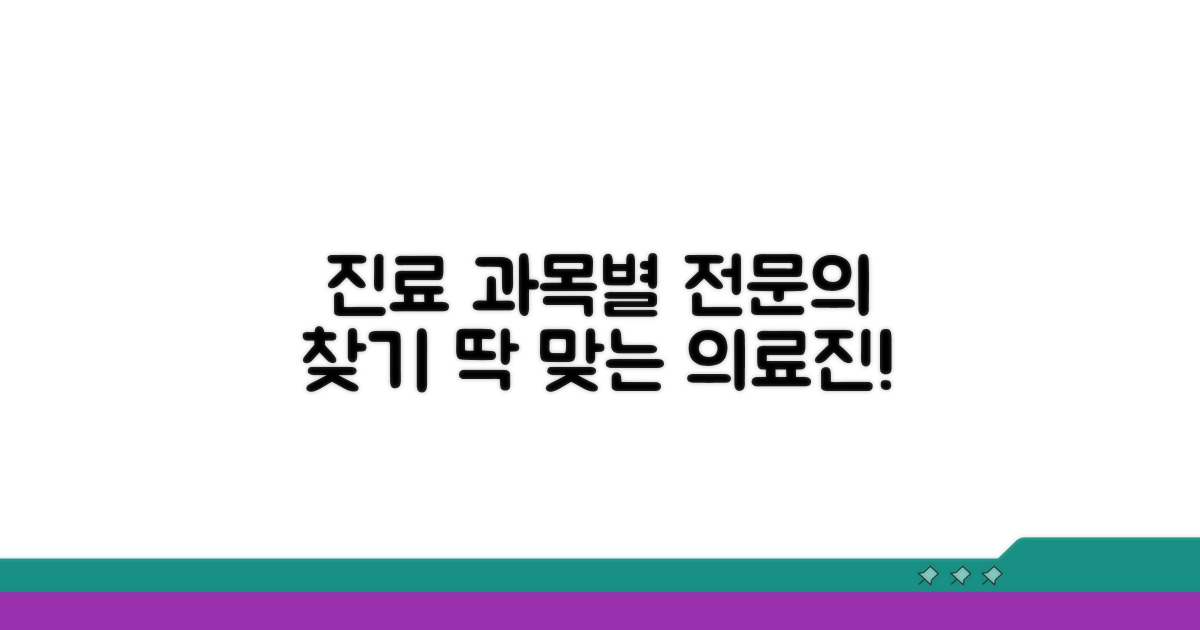 진료 과목별 전문의 안내