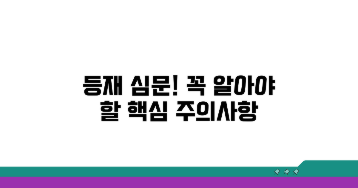 등재 심문 시 유의사항 체크
