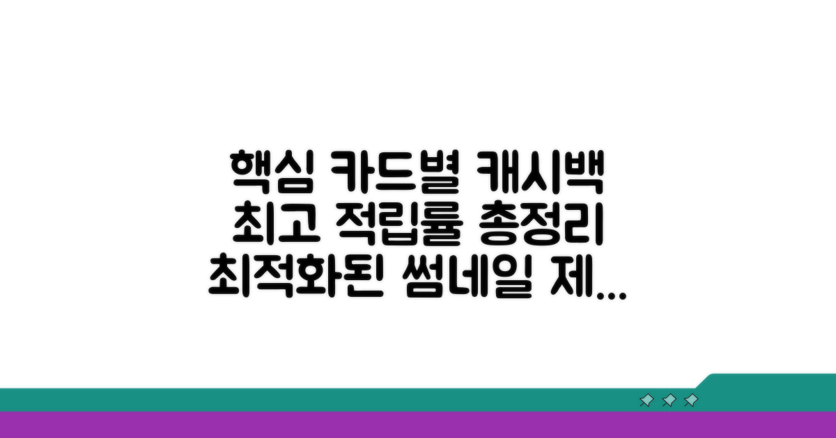 카드별 캐시백 적립률 비교