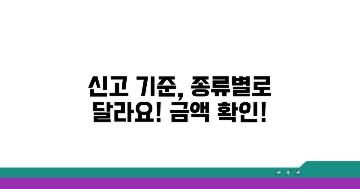 금액별 신고 기준, 종류별로 달라요