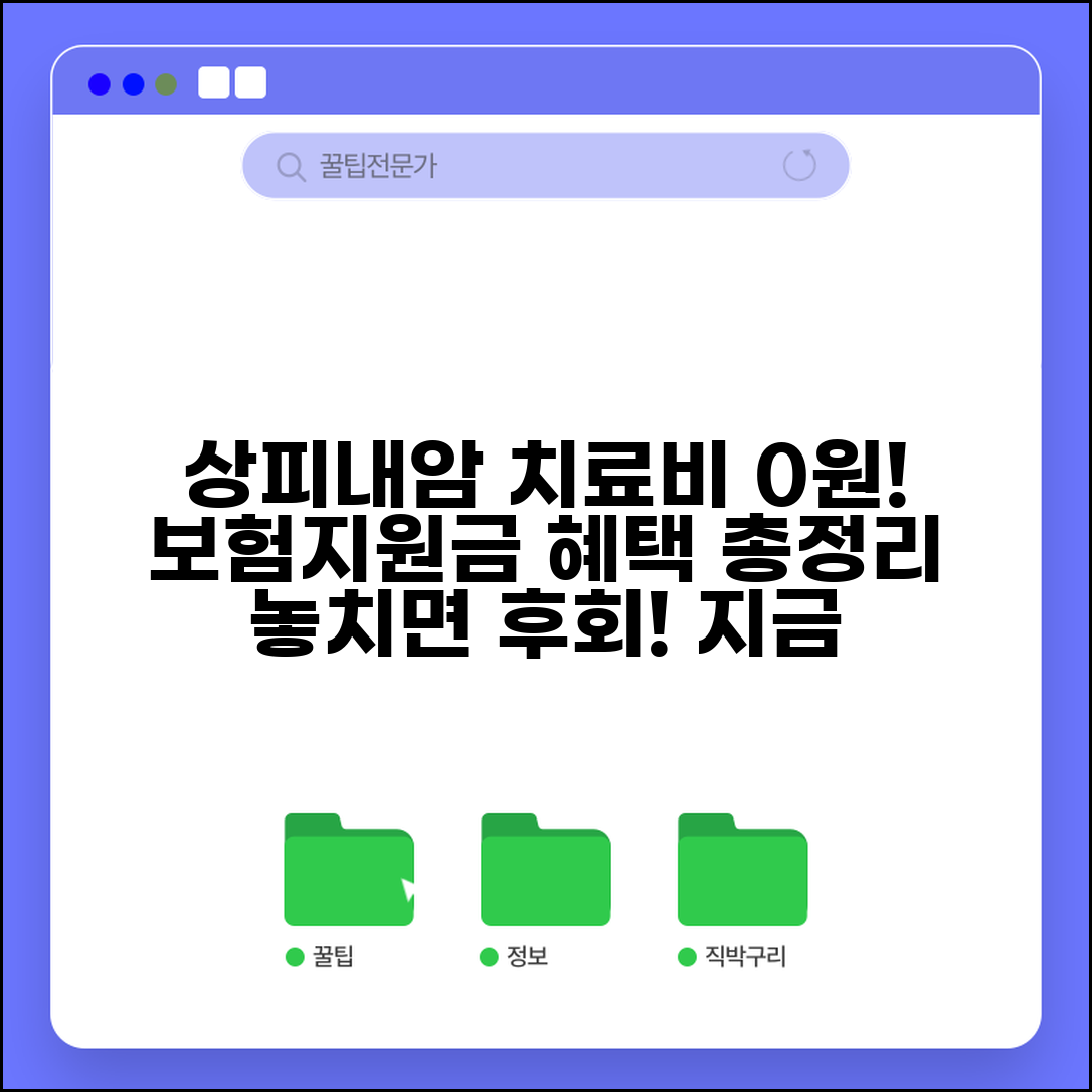 상피내암 치료비 부담 줄이는 법 | 건강보험 적용 및 의료비 지원 제도 혜택 총정리