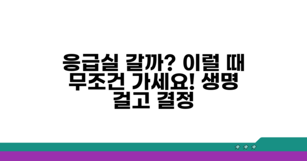 응급실 꼭 가야 할 때 기준은?