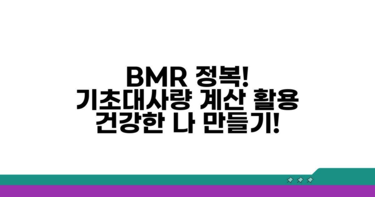 나의 BMR 계산과 활용법 총정리