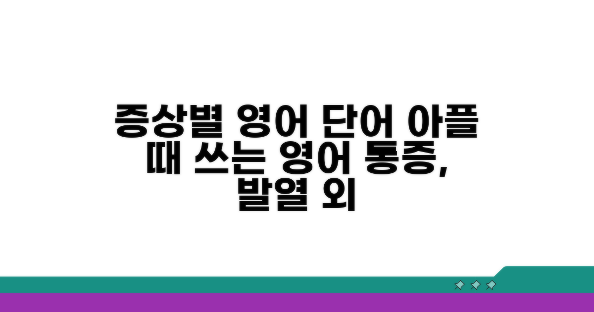 통증, 발열 등 증상별 영어 단어