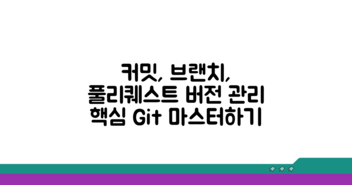 버전 관리: 커밋, 브랜치, 풀리퀘스트