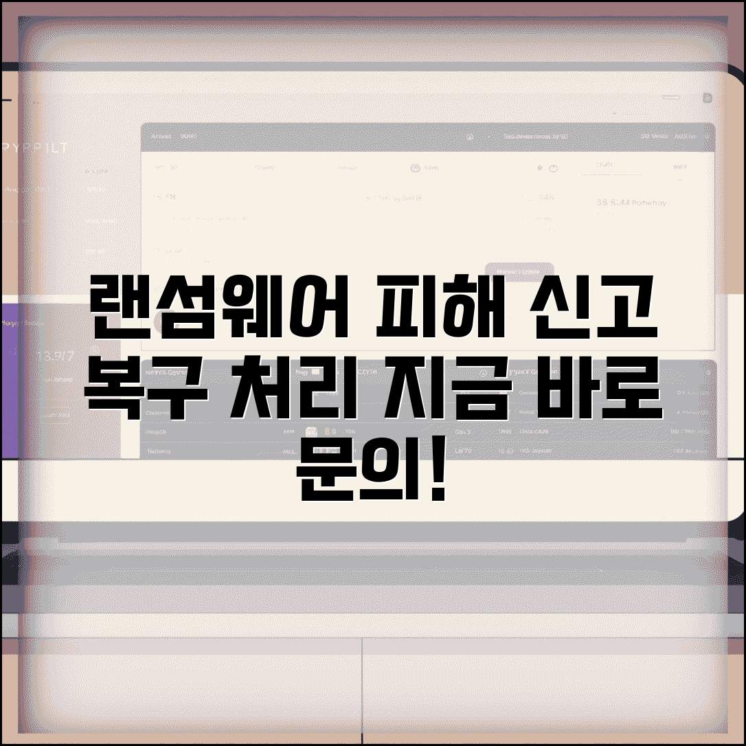 랜섬웨어 피해 신고 복구 | 랜섬웨어 감염 신고 처리