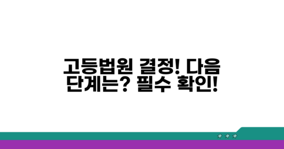 고등법원 결정, 다음 단계는?