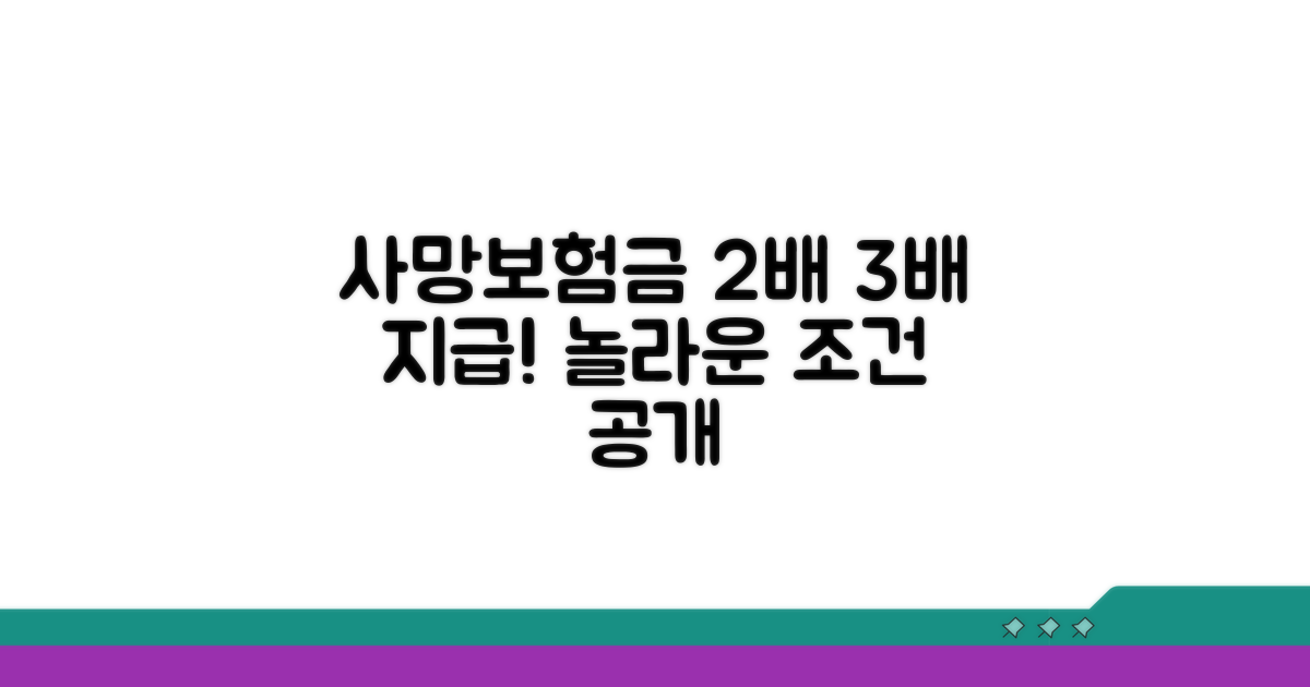 사망보험금 2배 3배 지급 조건