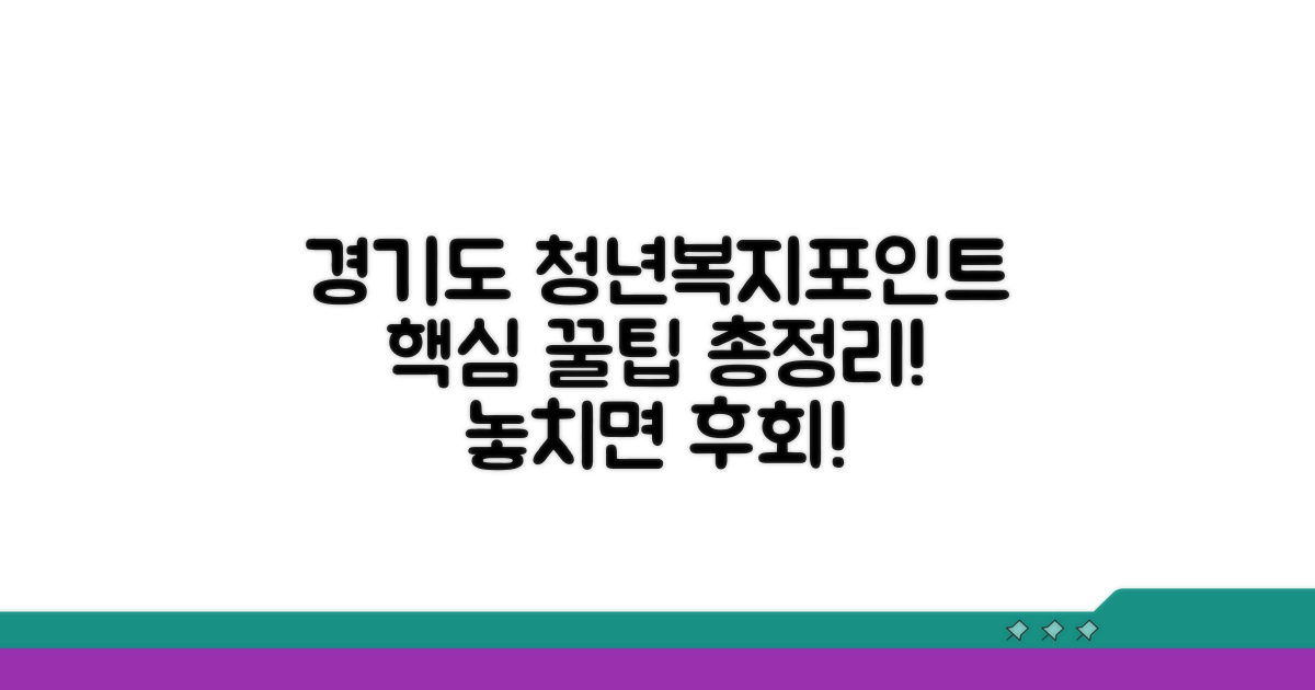 경기도 청년복지포인트 핵심 총정리