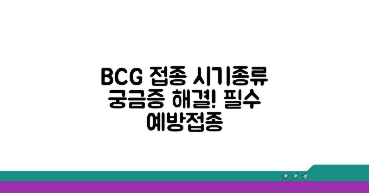 BCG 접종 시기와 종류 알아보기