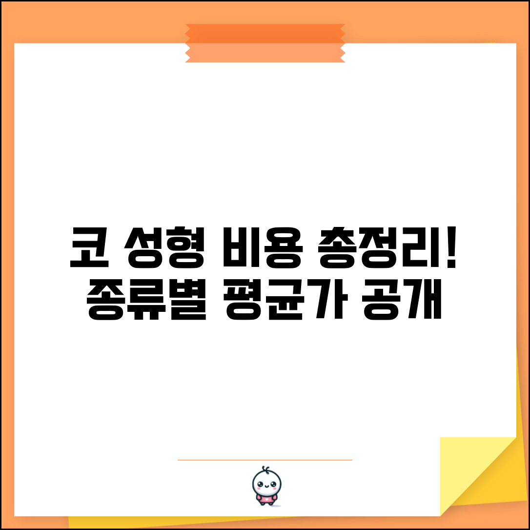코 성형 수술 비용 가격 평균 총정리 | 코 수술 비용 종류별 가격