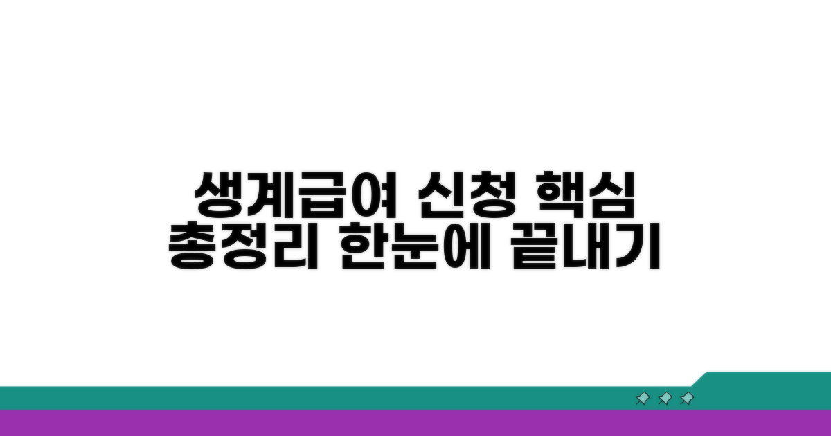 생계급여 신청 절차 한눈에