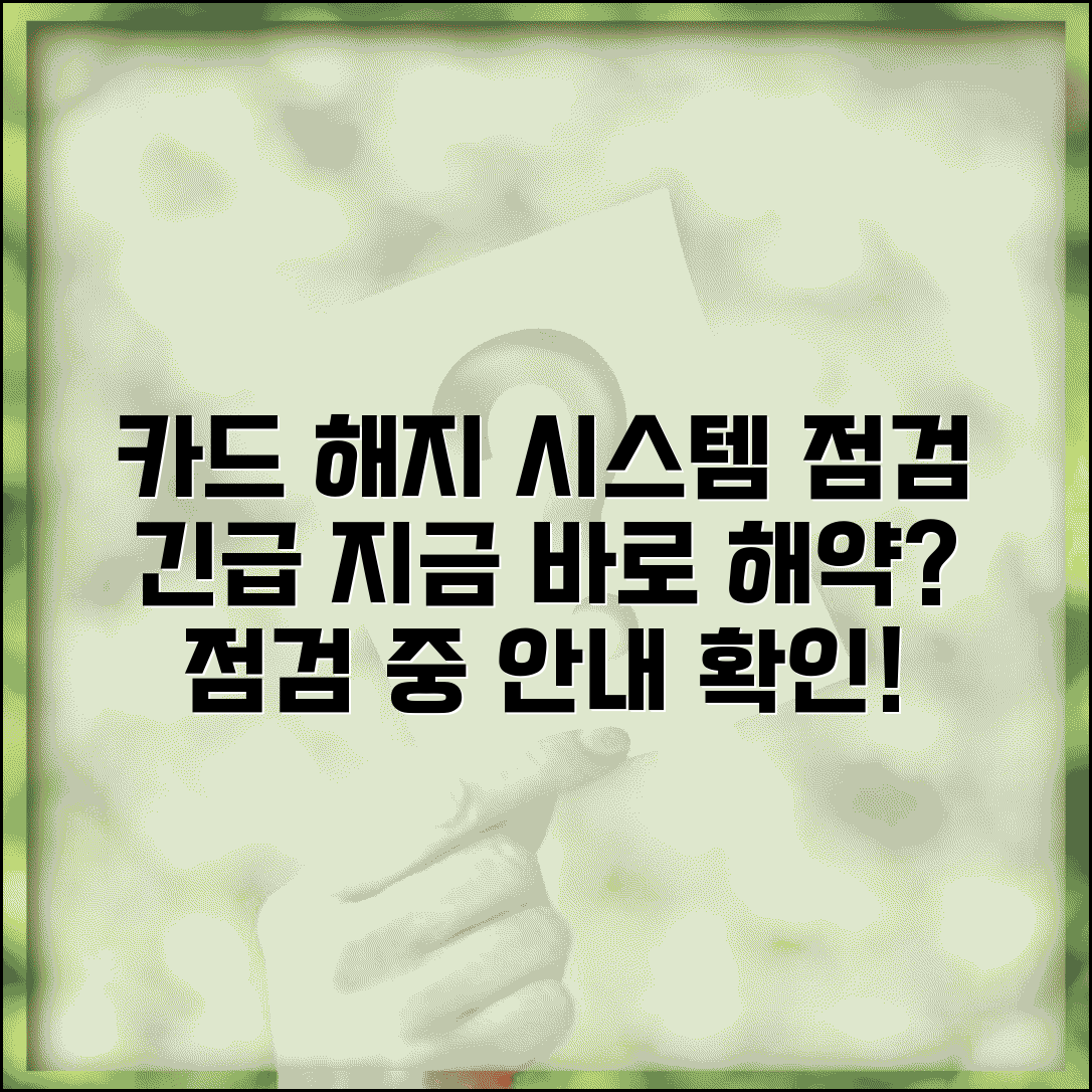 카드 해지 시스템 점검 | 서비스 점검 중 해약 신청 방법