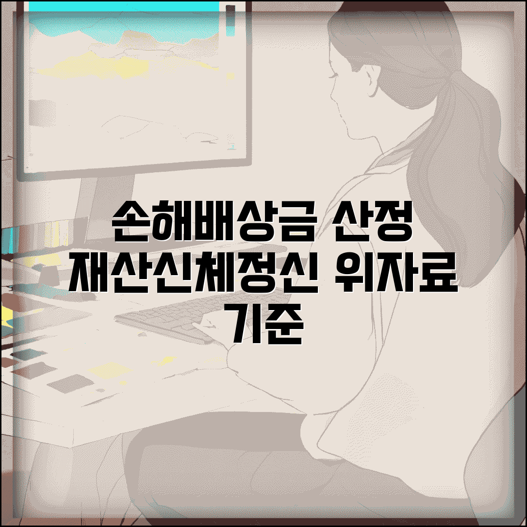 손해배상금 산정기준 총정리 | 재산/신체/정신적 손해 계산법 | 위자료 책정 기준