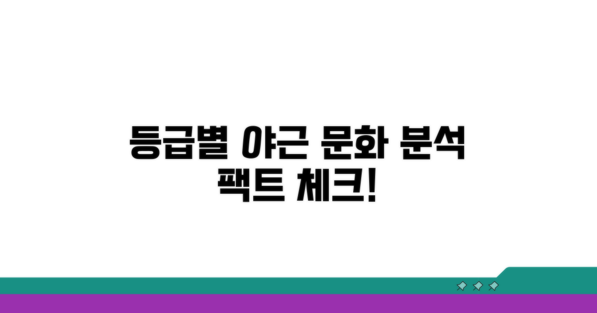 등급별 야근 문화 실제 분석