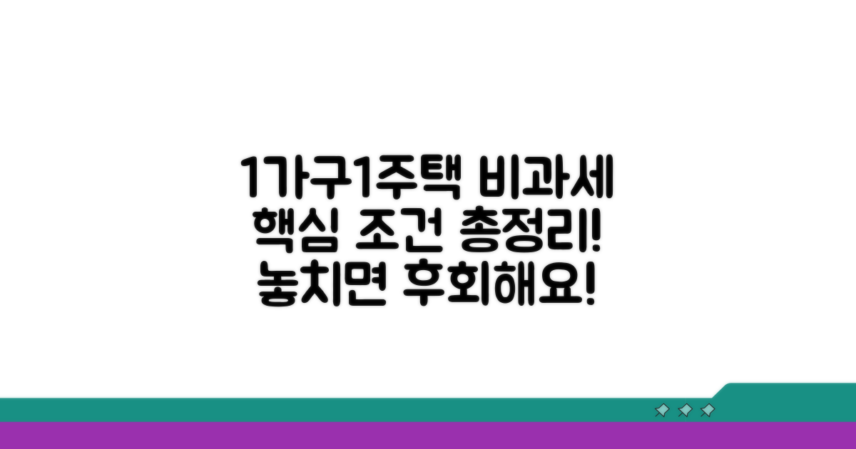 1가구1주택 비과세 핵심 조건