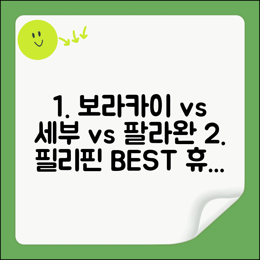 필리핀 보라카이 세부 팔라완 여행 비교 | 휴양지 선택 추천, 완벽 비교 가이드