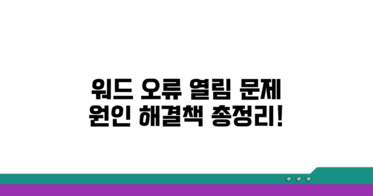 워드 파일 열림 오류 원인 분석