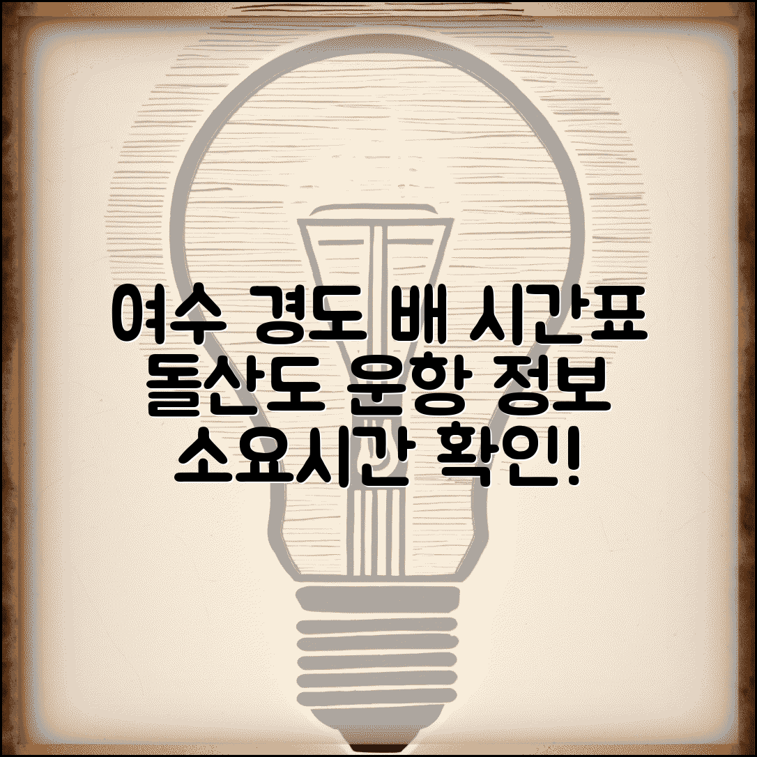 여수 경도 배 시간표 돌산도 | 경도 여객선 운항 일정과 소요시간 알아보기