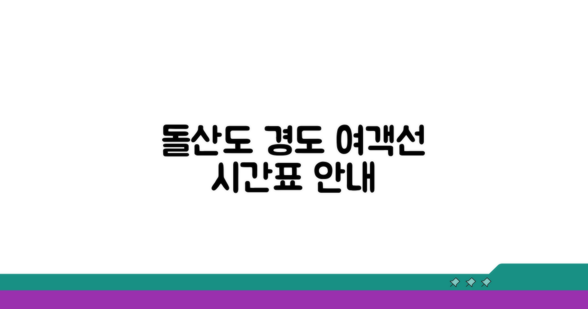 돌산도 경도 여객선 운항 상세 일정
