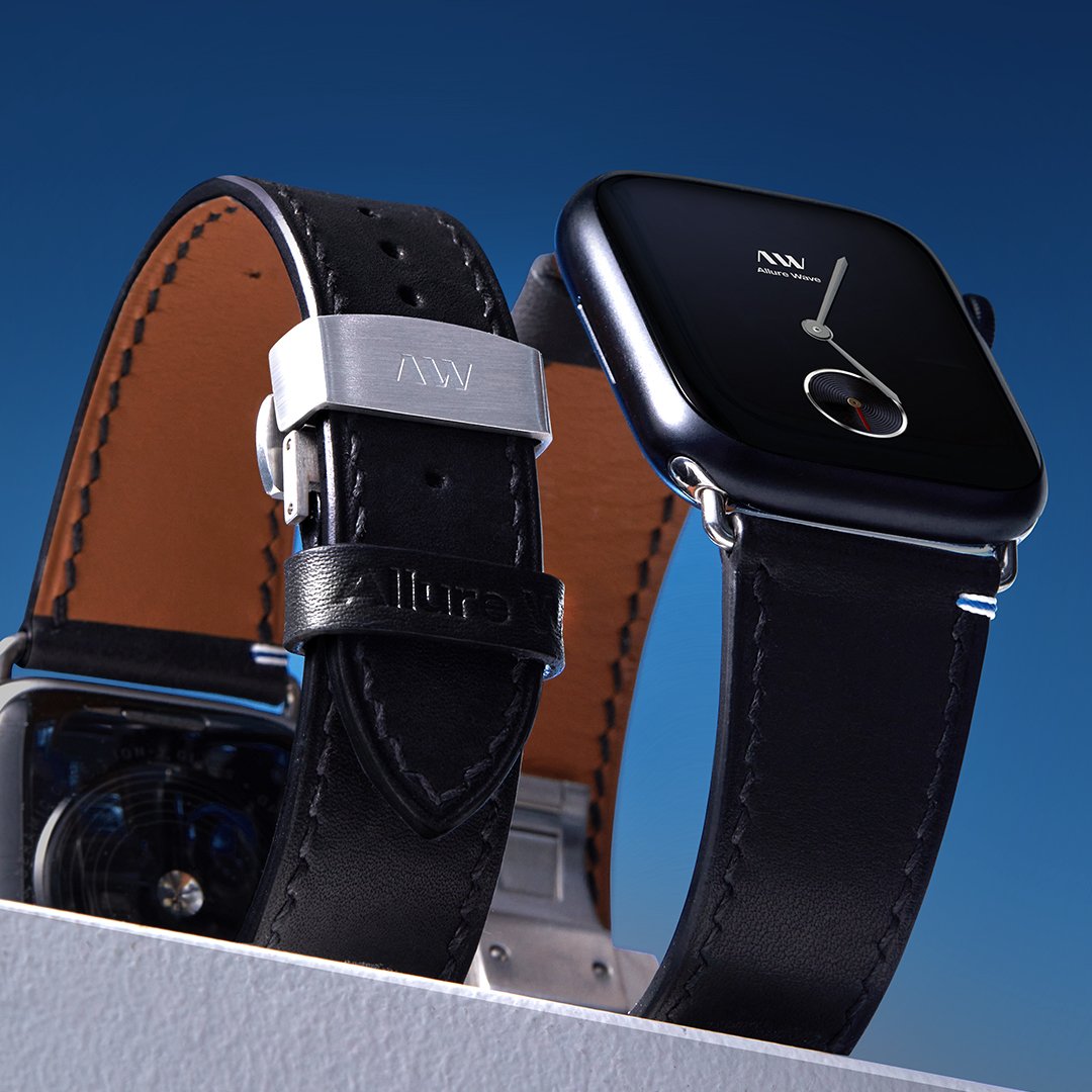 얼루어웨이브 애플워치 가죽 스트랩 11 10 울트라3 SE 2 블랙에디션2 상세 이미지 1
