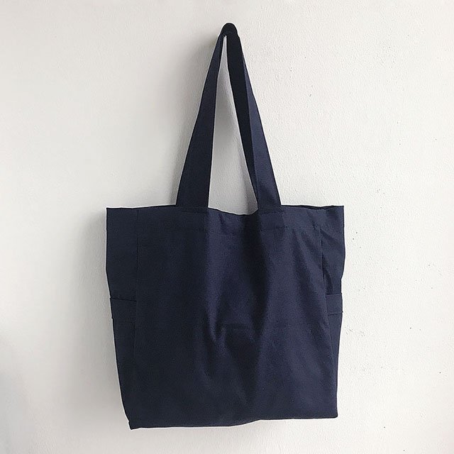 보부상가방 무지캔버스 숄더백 마카롱에코백 네이비 상세 이미지 1