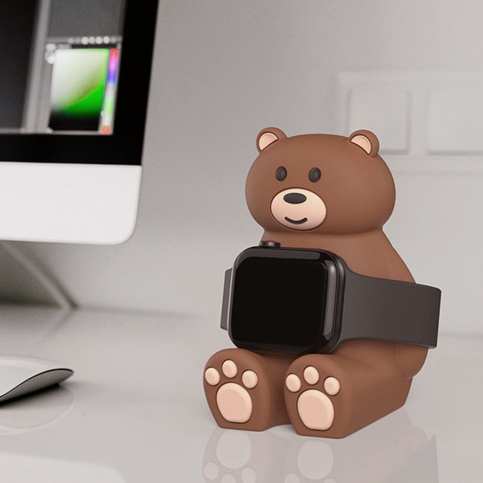 애플워치 11 10 9 8 7 6 se 2 울트라 거치대 충전기 충전독 스탠드 곰돌이 거치대 상세 이미지 2