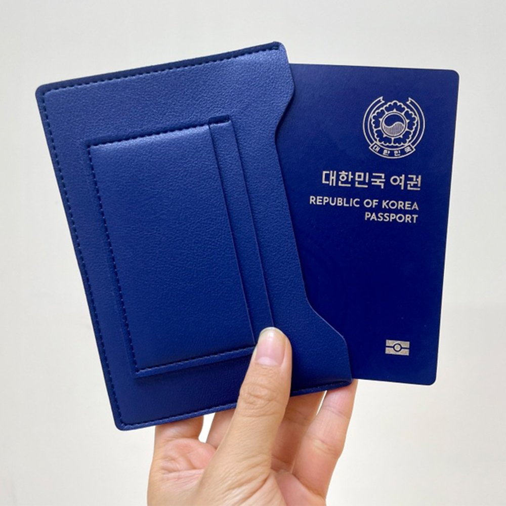 언솔드 RFID차단 가죽여권케이스 안티스키밍 여권지갑 5컬러 커플 네이비 상세 이미지 1