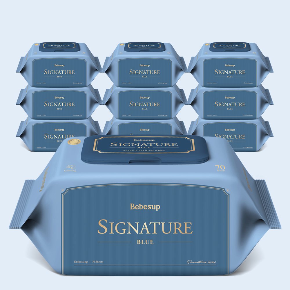 베베숲 아기물티슈 시그니처 블루 캡형 70매, 10개 상세 이미지 1
