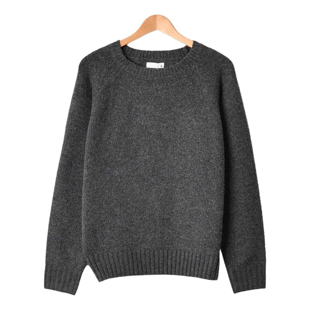 여성 라운드넥 울 니트 나그랑 루즈핏 가을 겨울 블랙 그레이 시보리 스웨터 빅사이즈 상세 이미지 1