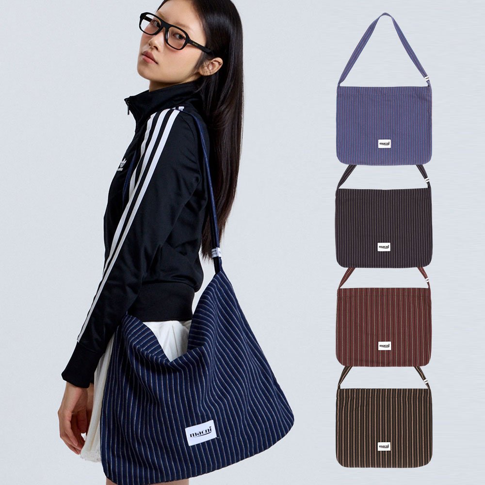 마크니 스트라이프 에코 크로스백 4컬러 상세 이미지 1