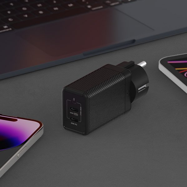 USB PD 65W PPS GaN 접지 듀얼 초고속 충전기 GC820 화이트 상세 이미지 2