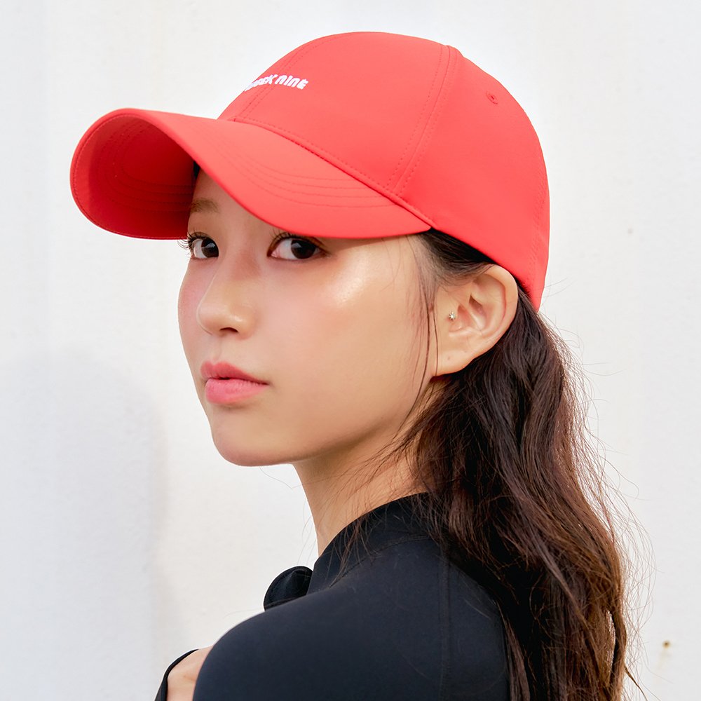 위크나인 볼캡 남자 여자 커플 여름 방수 캡 오버핏 야구 모자 웨이브 레드 상세 이미지 2