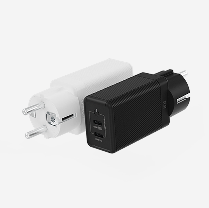 USB PD 65W PPS GaN 접지 듀얼 초고속 충전기 GC820 화이트 상세 이미지 1
